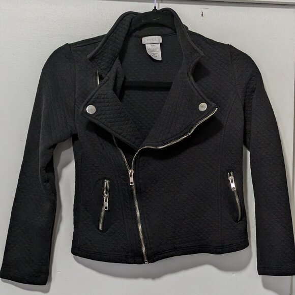 Piper Other - PIPER Girls Quilted Cross Zip Front Fleece XL (14/16) Biker Jacket